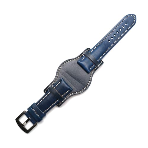 Breyhda Handgefertigtes Lederarmband – 18–22 mm, mattes Finish, Ersatzarmband mit gebogenen Enden,21mm Breyhda Handgefertigtes Lederarmband – 18–22 mm, mattes Finish, Ersatzarmband mit gebogenen Enden,21mm von Breyhda