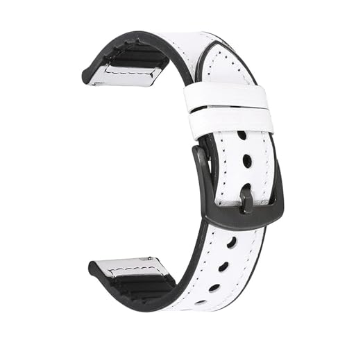 Breyhda Hybrid-Uhrenarmband aus Leder/Gummi – 20 mm 22 mm, sportliches Ersatzarmband für Herren,Weiß,22mm Breyhda Hybrid-Uhrenarmband aus Leder/Gummi – 20 mm 22 mm, sportliches Ersatzarmband für Herren,Weiß,22mm von Breyhda