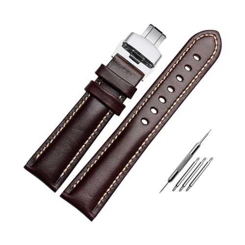 Breyhda Klassisches Uhrenarmband aus Leder – 18–22 mm, Ersatzarmband für Damen und Herren,21mm von Breyhda