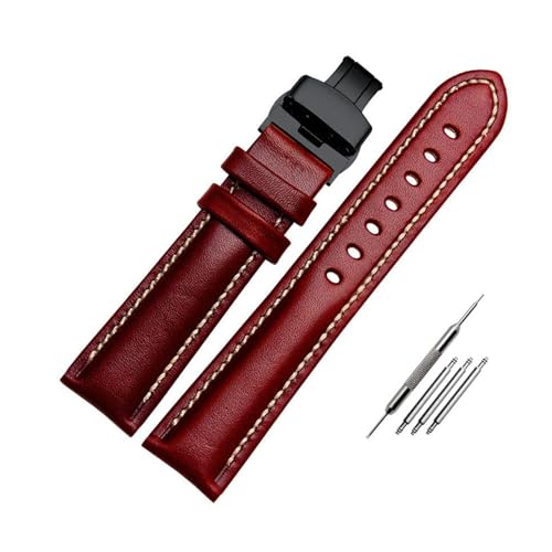Breyhda Klassisches Uhrenarmband aus Leder – 18–22 mm, Ersatzarmband für Damen und Herren,21mm von Breyhda