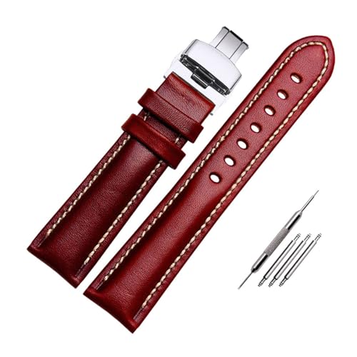 Breyhda Klassisches Uhrenarmband aus Leder – 18–22 mm, Ersatzarmband für Damen und Herren,21mm von Breyhda