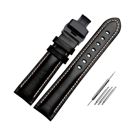 Breyhda Klassisches Uhrenarmband aus Leder – 18–22 mm, Ersatzarmband für Damen und Herren,22mm von Breyhda