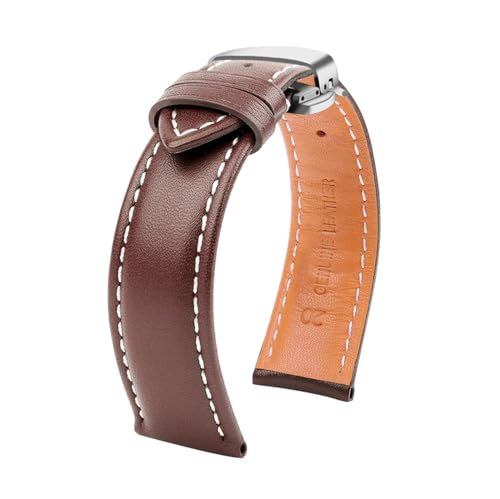 Breyhda Lederarmband für Herren – 20–24 mm, klassisches Ersatzarmband mit sicherer Schnalle,22mm Breyhda Lederarmband für Herren – 20–24 mm, klassisches Ersatzarmband mit sicherer Schnalle,22mm von Breyhda