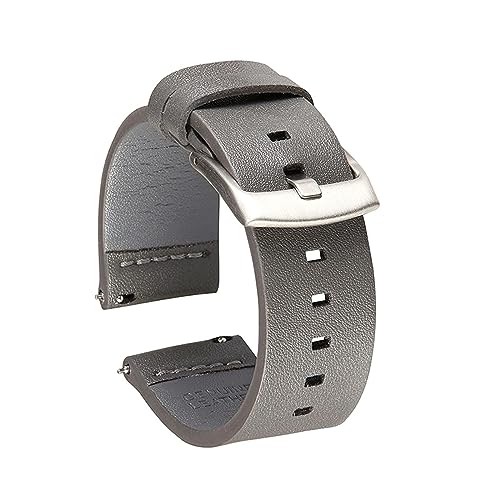 Breyhda Schnellverschluss-Lederarmband für Uhren – 18 mm, 20 mm, 22 mm, 24 mm, Ersatzarmband für Männer/Frauen,18mm von Breyhda