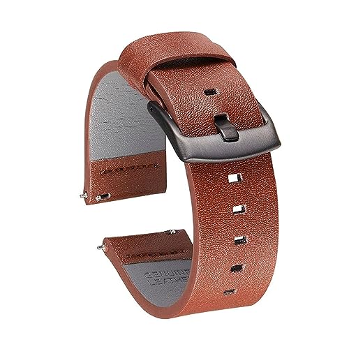 Breyhda Schnellverschluss-Lederarmband für Uhren – 18 mm, 20 mm, 22 mm, 24 mm, Ersatzarmband für Männer/Frauen,24mm von Breyhda