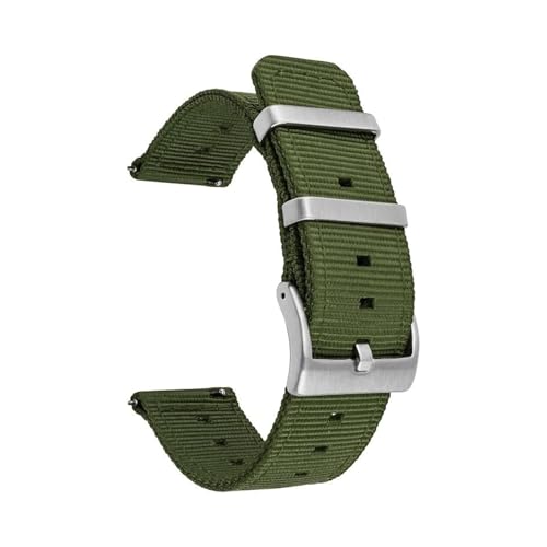 Breyhda Strapazierfähiges Nylon-Uhrenarmband 18/20/22/24 mm – Ersatzarmbänder mit Schnellverschluss, geeignet für den Alltag/Sport,Armeegrün,18mm von Breyhda