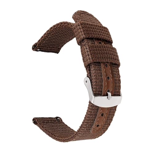 Breyhda Uhrenarmband aus Canvas-Nylon, 18 mm, 20 mm, 22 mm, 24 mm – Ersatzarmband für Herren-Sportuhren, langlebiges Armband, einfach anzubringen,Braun,22mm Breyhda Uhrenarmband aus Canvas-Nylon, 18 mm, 20 mm, 22 mm, 24 mm – Ersatzarmband für Herren-Sportuhren, langlebiges Armband, einfach anzubringen,Braun,22mm von Breyhda