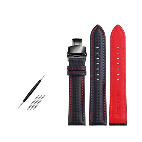 Breyhda Uhrenarmband aus Karbonfaser – 18–24 mm Ersatzband mit Schmetterlingsschließe,19mm Breyhda Uhrenarmband aus Karbonfaser – 18–24 mm Ersatzband mit Schmetterlingsschließe,19mm von Breyhda