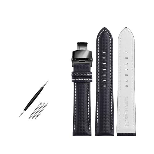 Breyhda Uhrenarmband aus Karbonfaser – 18–24 mm Ersatzband mit Schmetterlingsschließe,20mm Breyhda Uhrenarmband aus Karbonfaser – 18–24 mm Ersatzband mit Schmetterlingsschließe,20mm von Breyhda