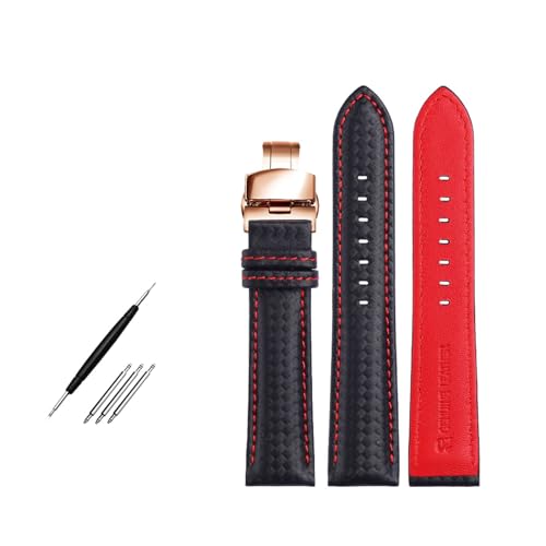 Breyhda Uhrenarmband aus Karbonfaser – 18–24 mm Ersatzband mit Schmetterlingsschließe,22mm Breyhda Uhrenarmband aus Karbonfaser – 18–24 mm Ersatzband mit Schmetterlingsschließe,22mm von Breyhda