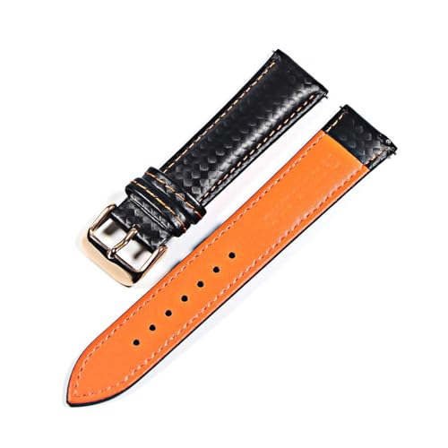 Breyhda Uhrenarmband aus Kohlefaser-Leder – 18–22 mm, Ersatzarmband mit Schnellverschluss,22mm von Breyhda