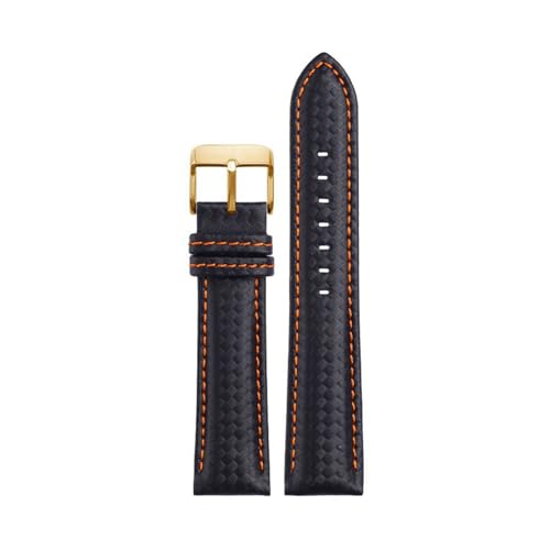 Breyhda Uhrenarmband aus Kohlefaser-Leder – 18–24 mm, modernes Ersatzarmband mit Installationssatz,20mm von Breyhda
