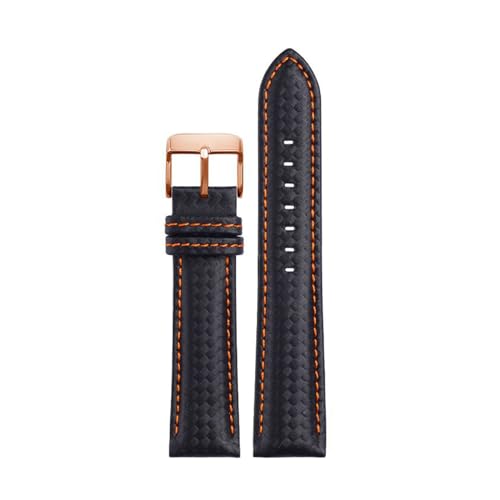 Breyhda Uhrenarmband aus Kohlefaser-Leder – 18–24 mm, modernes Ersatzarmband mit Installationssatz,20mm von Breyhda