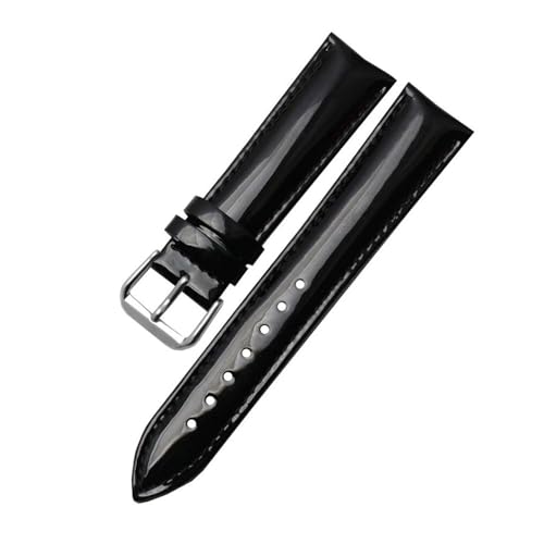 Breyhda Uhrenarmband aus Lackleder – 14–20 mm, glänzendes Ersatzband für Damen in Schwarz/Rot/Violett,20mm von Breyhda