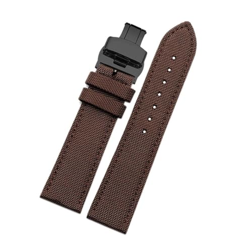 Breyhda Uhrenarmband aus Nylon und Leder, 19 mm, 20 mm, 22 mm, 23 mm, 24 mm – wasserdichtes Canvas-Armband für Herren, strapazierfähiges Armband,18mm von Breyhda