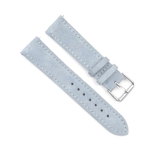 Breyhda Uhrenarmband aus Wildleder – 18–24 mm, Ersatzband mit Edelstahlschnalle,Hellblau,19mm Breyhda Uhrenarmband aus Wildleder – 18–24 mm, Ersatzband mit Edelstahlschnalle,Hellblau,19mm von Breyhda