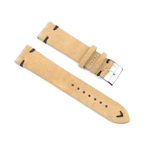 Breyhda Uhrenarmband aus Wildleder im Vintage-Stil – 18–24 mm, weiches Ersatzband mit Retro-Appeal,22mm von Breyhda