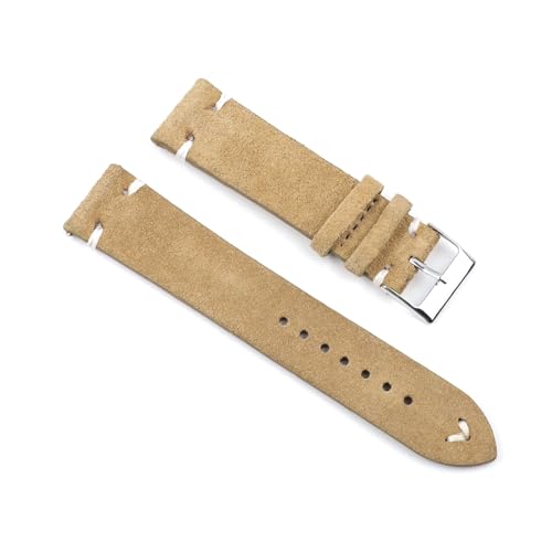 Breyhda Uhrenarmband aus Wildleder im Vintage-Stil – 18–24 mm, weiches Ersatzband mit Retro-Appeal,24mm von Breyhda