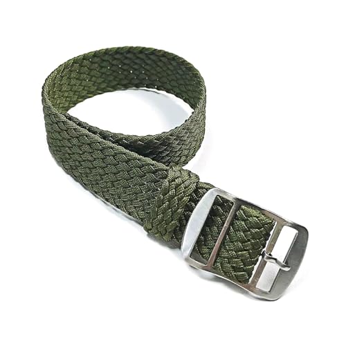 Breyhda Uhrenarmband aus gewebtem Nylon, 14 mm, 16 mm, 18 mm, 20 mm, 22 mm – bequemes Ersatzarmband, verschleißfest,Armeegrün,16mm von Breyhda