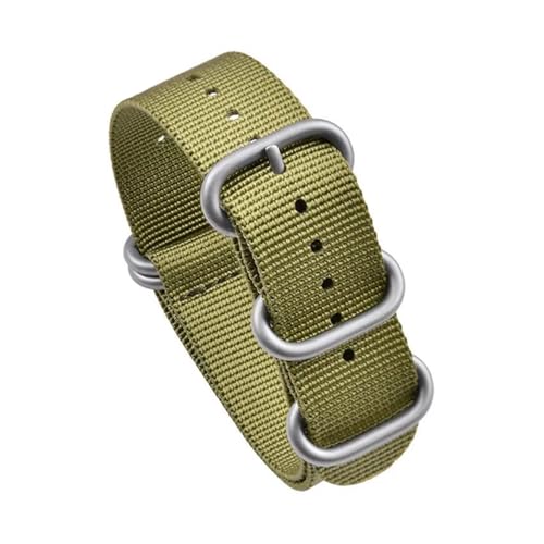 Breyhda Uhrenarmband aus gewebtem Nylon, 20 mm, 22 mm – Ringschnalle aus Edelstahl, Ersatzband für Herren, langlebiges Uhrenarmband,Armeegrün,22mm von Breyhda