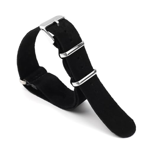 Breyhda Uhrenarmband aus weichem Wildleder – 18–24 mm, bequemes Ersatzband für Uhren,Schwarz,20mm Breyhda Uhrenarmband aus weichem Wildleder – 18–24 mm, bequemes Ersatzband für Uhren,Schwarz,20mm von Breyhda