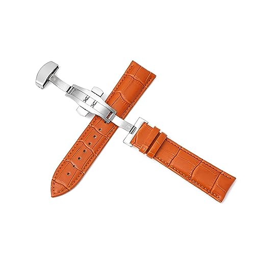 Breyhda Universelles Lederarmband mit Schmetterlingsschließe – 12 mm bis 24 mm Armband mit Stahlverschluss,23mm von Breyhda