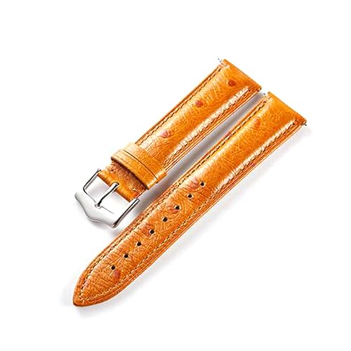 Breyhda Vintage-Lederarmband mit Schnellverschluss – 18 mm, 20 mm, 22 mm, Ersatzarmband für Herren,Orange,20mm von Breyhda