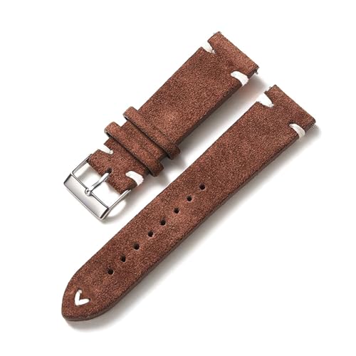 Breyhda Wildleder-Uhrenarmband – 20 mm 22 mm, farblich genähtes Ersatzarmband-Zubehör,Dunkelbraun,20mm Breyhda Wildleder-Uhrenarmband – 20 mm 22 mm, farblich genähtes Ersatzarmband-Zubehör,Dunkelbraun,20mm von Breyhda