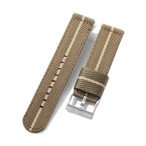 Nylon-Uhrenarmband 20 mm 22 mm 24 mm – Edelstahlschnalle, Ersatzarmband für Herren, weich, bequem, praktisches Uhrenzubehör,20mm von Breyhda