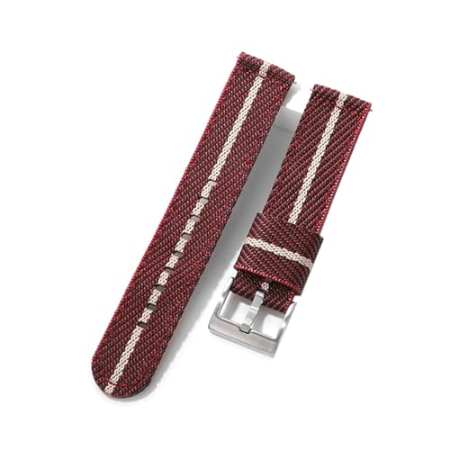 Nylon-Uhrenarmband 20 mm 22 mm 24 mm – Edelstahlschnalle, Ersatzarmband für Herren, weich, bequem, praktisches Uhrenzubehör,20mm von Breyhda