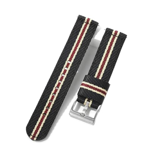 Nylon-Uhrenarmband 20 mm 22 mm 24 mm – Edelstahlschnalle, Ersatzarmband für Herren, weich, bequem, praktisches Uhrenzubehör,22mm von Breyhda