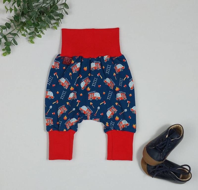 Lange Pumphose Feuerwehr Baby Kind Junge Mädchen Mitwachshose von Brezelheidi