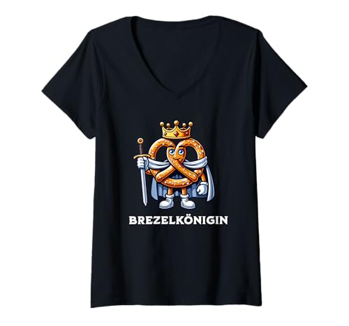 Damen Brezelkönigin Brezelkönigin Lustiges Oktoberfest Essen T-Shirt mit V-Ausschnitt Damen Brezelkönigin Brezelkönigin Lustiges Oktoberfest Essen T-Shirt mit V-Ausschnitt von Brezelkönigin Pretzel Queen