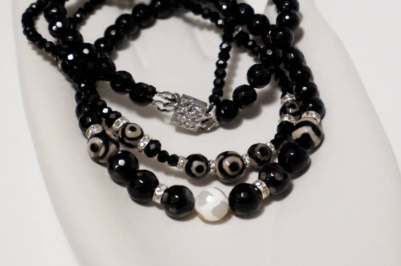Damen Halskette Edelstein Achat Perlen Kristall Onyx Ohrringe Schmuck Geschenk Für Frauen Geschenk-Set Damen Halskette Edelstein Achat Perlen Kristall Onyx Ohrringe Schmuck Geschenk Für Frauen Geschenk-Set von BriahAccessories