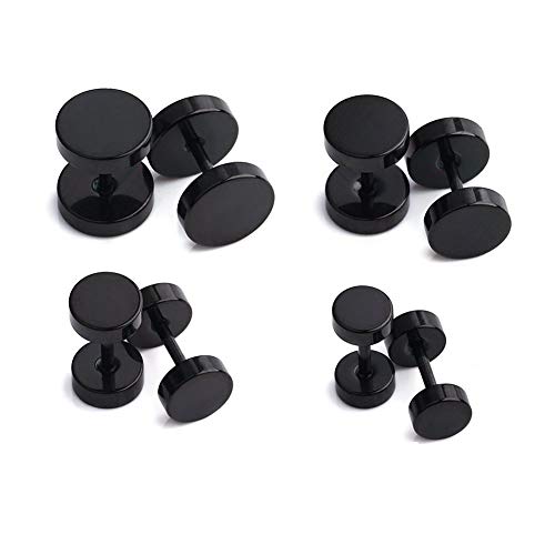 Briana Williams 4 Paar Edelstahl Ohrstecker Fake Ohr Plug Tunnel Piercing für Herren Damen von Briana Williams