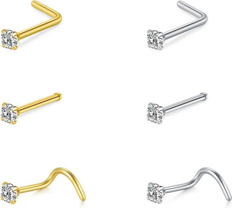 Briana Williams Nasenpiercing Nasenpiercing Stecker Silber 20G Edelstahl Spiral L Form 6er Set Briana Williams Nasenpiercing Nasenpiercing Stecker Silber 20G Edelstahl Spiral L Form 6er Set von Briana Williams