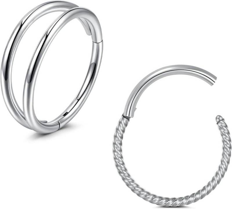 Briana Williams Nasenpiercing-Set Nasenring Helix Septum Piercing Clicker 18g Edelstahl 2er Set Briana Williams Nasenpiercing-Set Nasenring Helix Septum Piercing Clicker 18g Edelstahl 2er Set von Briana Williams
