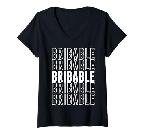 Damen Bestechlich T-Shirt mit V-Ausschnitt Damen Bestechlich T-Shirt mit V-Ausschnitt von Bribable Apparel