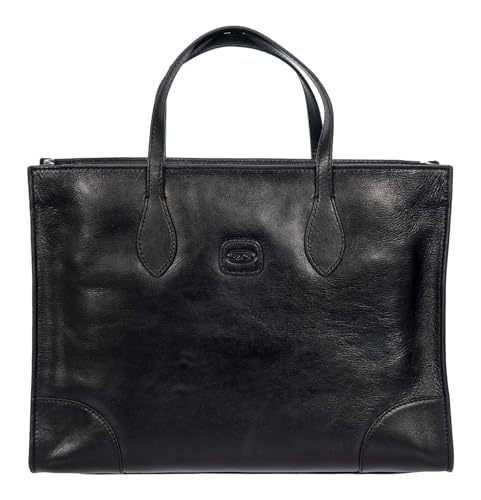 BRIC'S Leder Businesstasche mit Laptopfach Volterra Opera Bag Black schwarz von BRIC'S