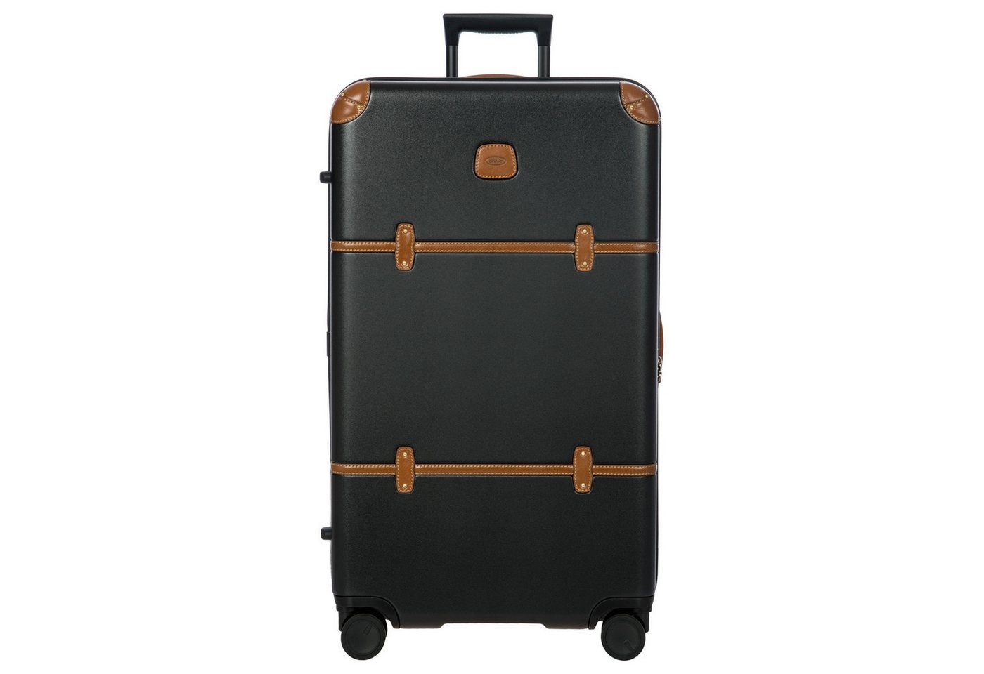 Bric's Koffer Bellagio Trunk - 4-Rollen-Trolley 80 cm recycelt (black/tan), 4 Rollen Rollen von Bric's