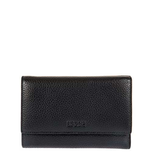 Bric's Marmolada Horizontales Damen-Portemonnaie aus Leder mit RFID-Schutz, Geldscheinfach, 12 Kartenfächer und Münzfach, Größe: 15 cm x 10 cm x 3,5 cm, Schwarz von Bric's