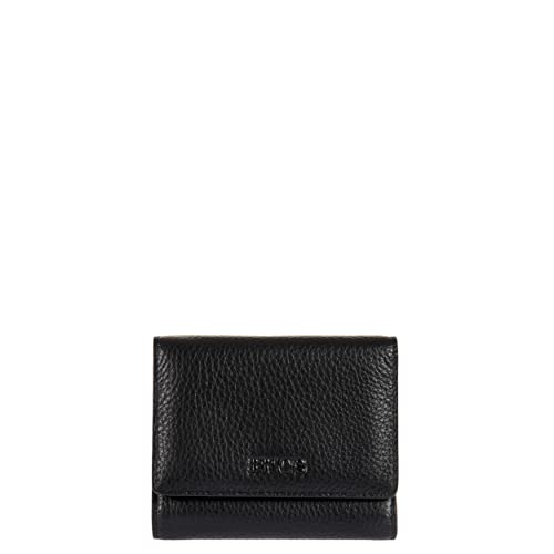 Bric's Marmolada Kompaktes Damen-Portemonnaie aus Leder mit RFID-Schutz, Geldscheinfach, 10 Kartenfächer und Münzfach mit Reißverschluss, Größe: 11cm x 9,5cm x 3cm, Schwarz von Bric's