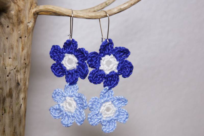 Häkeln Blumenohrringe von BricaBracBySofia