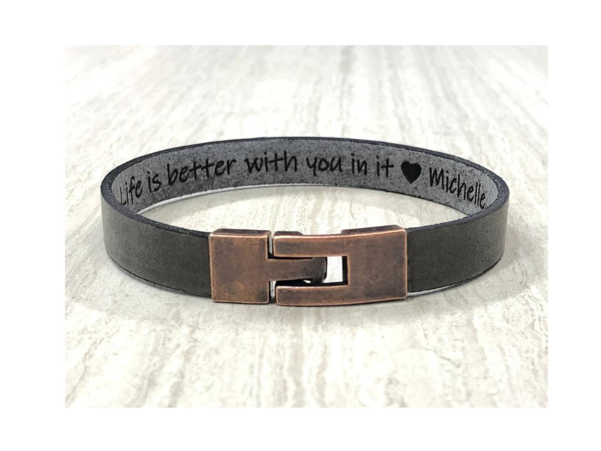 Herren Armband Personalisiertes Geschenk Für Ihn Gravierte Leder Freundschaft Schmuck Jahrestagsgeschenk von Bricelets