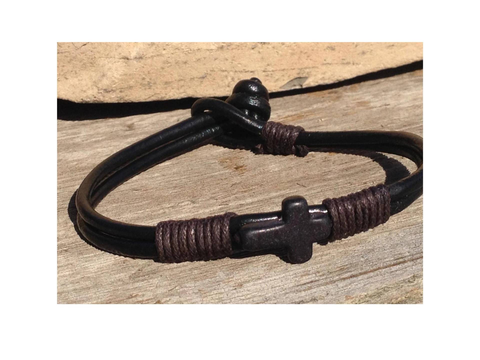 Kostenloser Versand-Herren Lederarmband, Kreuz Lather Armband, Armbänder Für Männer, Herren Armbänder, Armbänder Ihn, Wickelarmband, Kreuz Armbänder von Bricelets