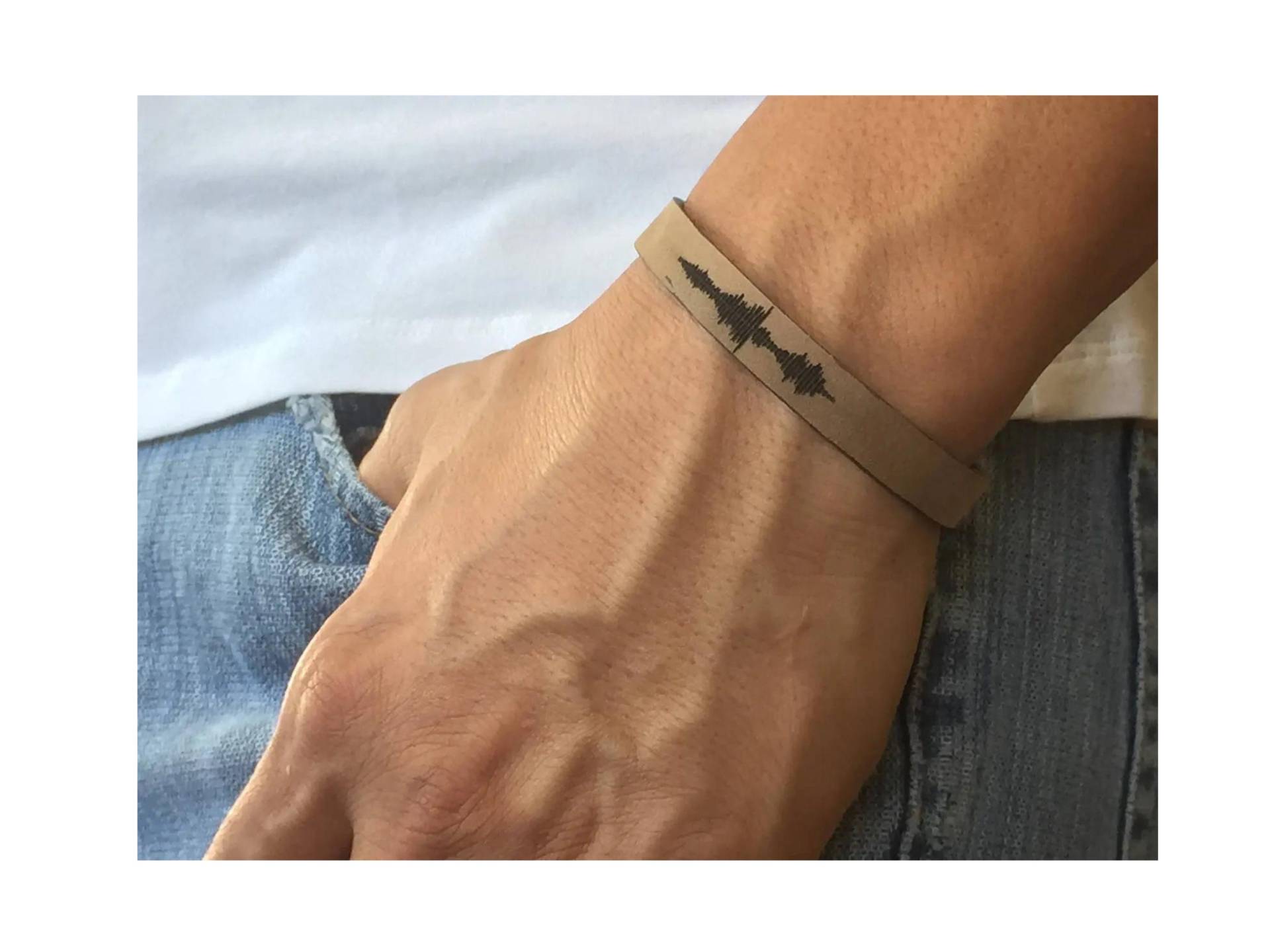 Lederarmbänder Für Männer Geschenk Vatertag Weihnachten Schallwelle Hearthbeat Lederarmband Personalisiert von Bricelets