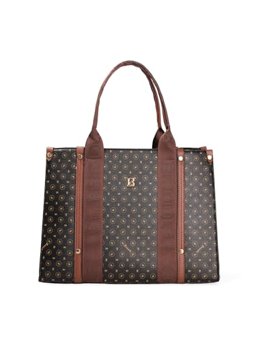 Briciole Schultertasche für Damen aus Polyurethan 34,5 x 26 x 14 cm Schwarz und Braun von Briciole