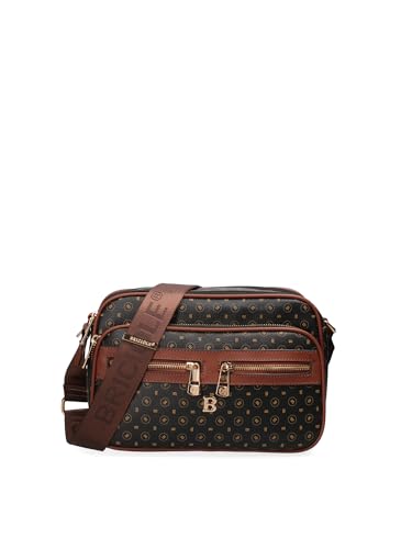 Briciole Umhängetasche für Damen aus Polyurethan 30 x 24 x 10 cm, Schwarz und Braun., Einheitsgröße von Briciole