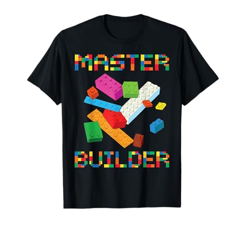 Master Builder Kinder Bausteine Ziegel Spielzeug Master Builder T-Shirt Master Builder Kinder Bausteine Ziegel Spielzeug Master Builder T-Shirt von Brick Builder Funny Blocks Master Builder
