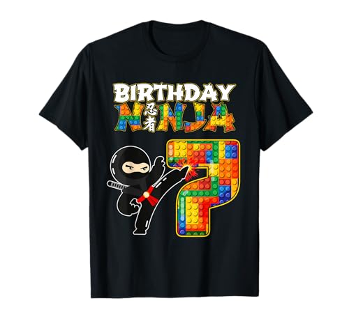 Ninja 7th Birthday Party - 7 Building Blocks Brick Boy T-Shirt Ninja 7th Birthday Party - 7 Building Blocks Brick Boy T-Shirt von BrickNinja
